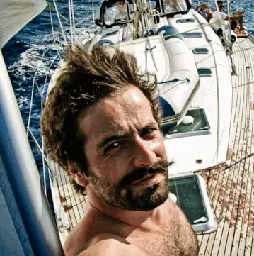 Miguel Melo at sea, animated portrait